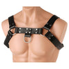 English Bull Dog Harness Black Leather