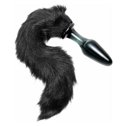 Tailz Midnight Fox Glass Butt Plug With Tail Black