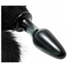 Tailz Midnight Fox Glass Butt Plug With Tail Black