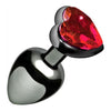 Crimson Tied Scarlet Heart Shaped Jewel Anal Plug