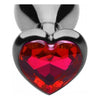 Crimson Tied Scarlet Heart Shaped Jewel Anal Plug