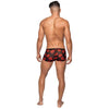 Kiss Me Stretch Mesh Mini Shorts Black Red Small