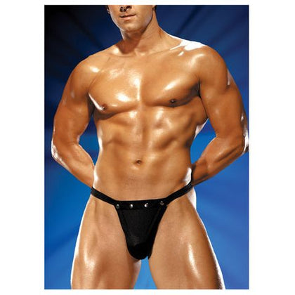 Male power rip off thong w/studs black l/xl