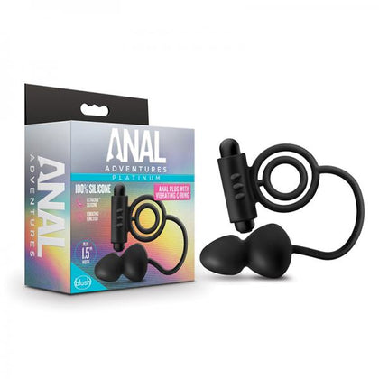 Blush Anal Adventures Platinum Silicone Anal Plug With Vibrating C Ring - Black