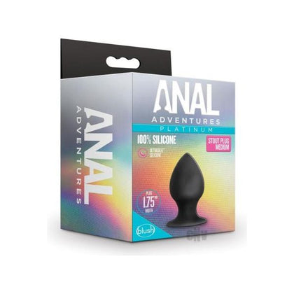 Blush Anal Adventures Platinum Silicone Anal Stout Plug - Medium Black