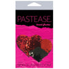 Pastease Double Sequin Hearts Red Black Pasties O/S