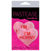 Pastease I'm Horny Heart Pasties Pink Red O/S