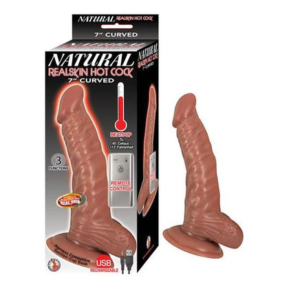 Natural Realskin Hot Cock Curved 7 inches Brown Dildo