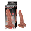 Natural Realskin Hot Cock Curved 7 inches Brown Dildo