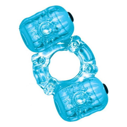 Hero Double Pleaser Teaser Cock Ring Waterproof Blue