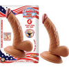 Latin American Mini Whopper Curved Dong, Balls Brown 4 Inches