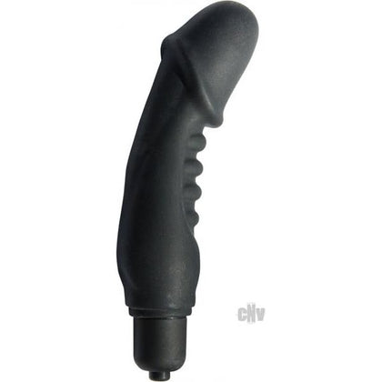 Silicone Ribbed Vibrating Penis Black