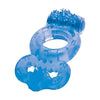 The Macho Double Ring Clitoral And Testicular Stimulation Vibrating Cockring Waterproof Blue