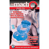 The Macho Double Ring Clitoral And Testicular Stimulation Vibrating Cockring Waterproof Blue