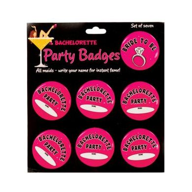 Bachelorette party badges - pack of 7