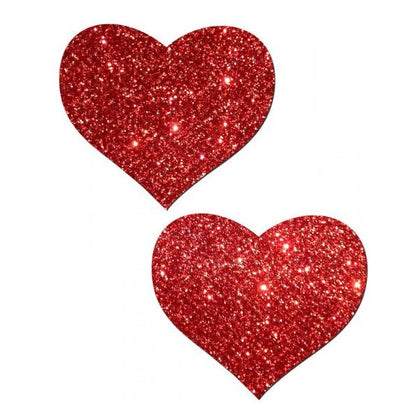 Heart Red Glitter Pasties O/S