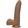 The D Realistic D 7 inches Slim Dildo with Balls Brown