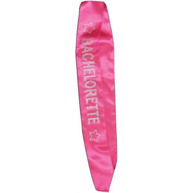 Bachelorette sash w/crystals - hot pink