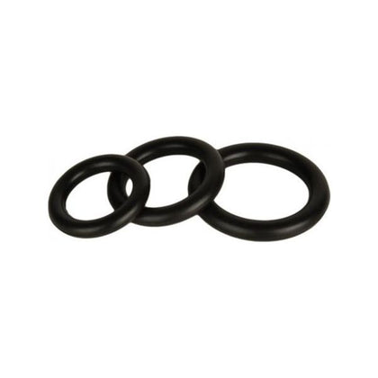 Silicone Stretchy Donut Cock Rings Black 3 Pack