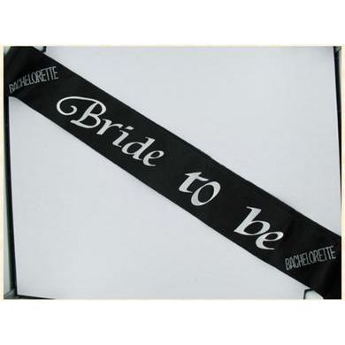 Bride 2B Sash Black W/Clear Stones