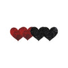 Stolen Kisses Hearts Pasties Red, Black 2 Pack