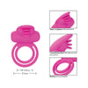 Dual Clit Flicker Enhancer Vibrating Cock Ring Pink