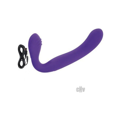 Rechargeable Silicone Love Rider Strapless Strap-on - Purple