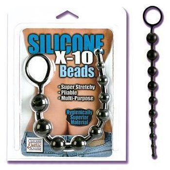 Silicone X-10 Beads - Black