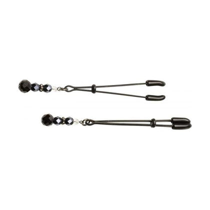 Black Beaded Nipple Clamps With Tweezer Tip Black