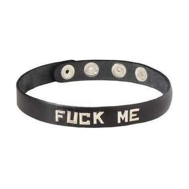 Wordband Collar Fuck Me - Black