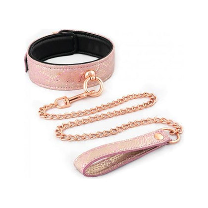 Spartacus Microfiber Collar & Leash Leather Lining Pink