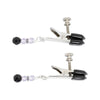 Adjustable Broad Tip Nipple Clamps W/Purple Beads