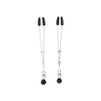 Purple Beaded Nipple Clamps With Tweezer Tip - Purple