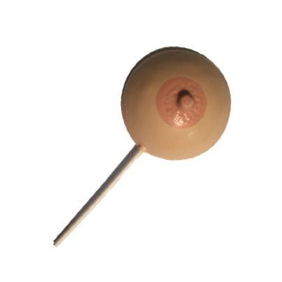 Large Single Boob with Stick Butterscotch Lollipop