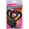 Pastease Glitter Peek A Boob Hearts Pasties Black