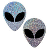 Pastease Silver Glitter Alien With Black Eyes Pasties