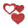 Pastease Glitter Peek A Boob Hearts Pasties Red