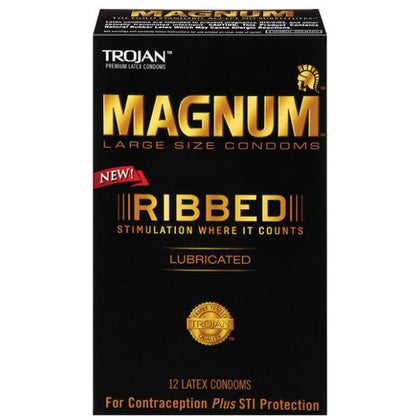 Trojan Magnum Ribbed 12 Pack Latex Condoms