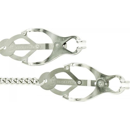 Endurance Butterfly Nipple Clamps With Link Chain - Silver