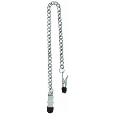 Spartacus Endurance Nipple Clamps With Curbed Chain Rubber Tipped