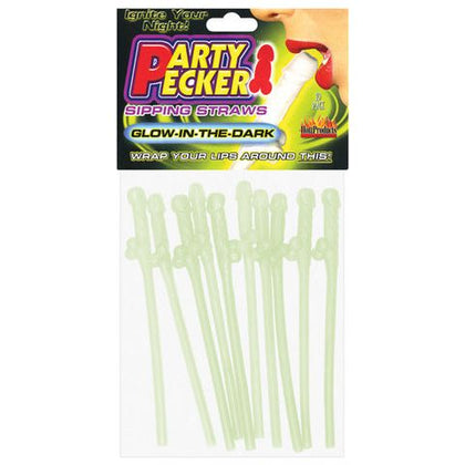 Party Pecker Sipping Straws Glow 10 Pack