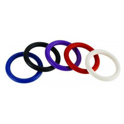 Rainbow Nitrile Cock Rings 5 Pack 1.25 inches