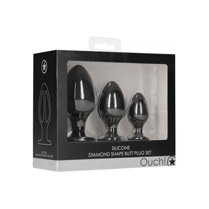 OuchDiamond Shape Butt Plug Set Black