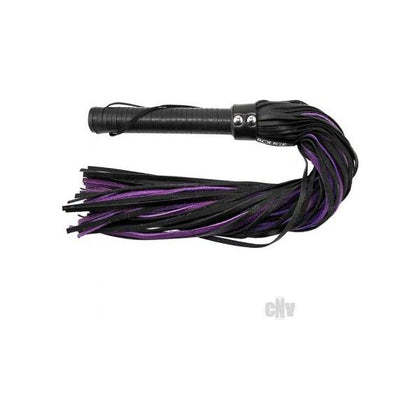 Rouge Flogger W/leather Handle & Floggers Black/purple