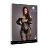 Shots Le Desir Lace Sleeved Bodystocking Black Osx