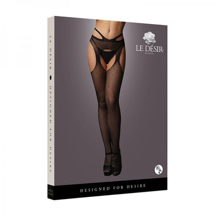 Shots Le Desir Suspender Pantyhose With Strappy Waist Black O/s