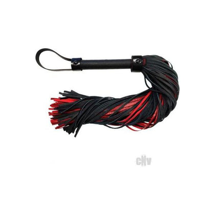 Leather Long Flogger Burgunday & Black Accessories