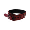 Leather Collar Cuffs Burgunday & Black Accessories