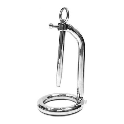 Rouge Stainless Steel Chastity Cock Ring (45mm) & Urethral Probe