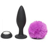 Happy Rabbit Rechargeable Vibrating Butt Plug With Interchangeable Gem And Purple Puff Large